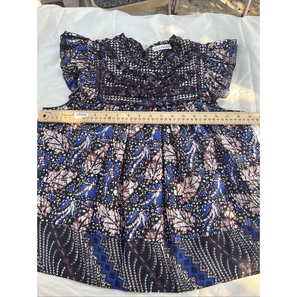 Ulla Johnson Alexi Blouse Floral Ruffle Short Sleeve Sz 2 - Picture 6 of 8